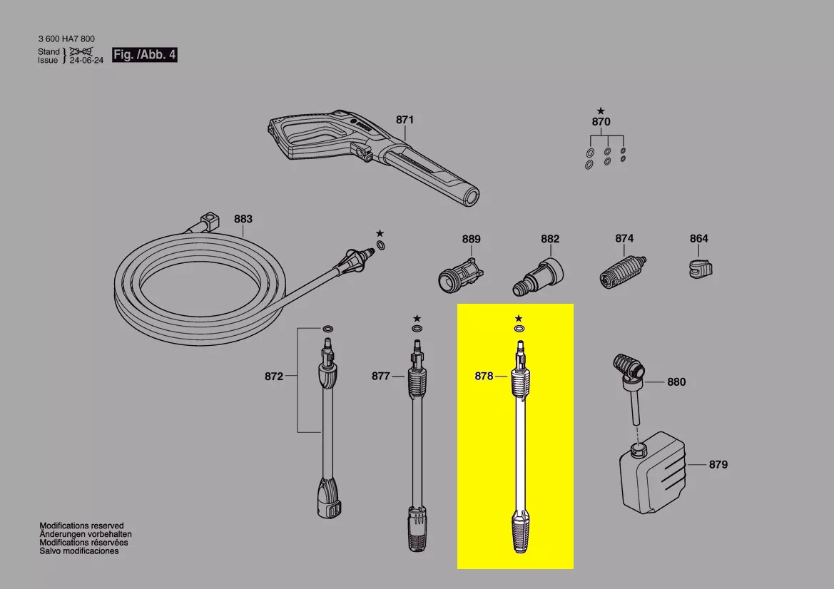 lance + buse jet rotatif réf. F 016 F05 499 Bosch